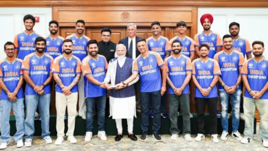 Team India with PM Narendra Modi